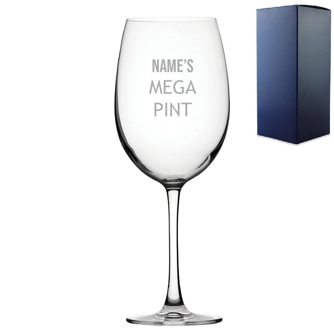 Personalised Engraved Mega Pint Glass Fits a Whole Bottle of Wine - Tesco  Groceries