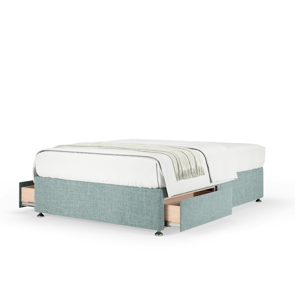 image 1 of Ortho Classic Orthopaedic Duckegg Linen 2 Drawer Divan Set Small Single