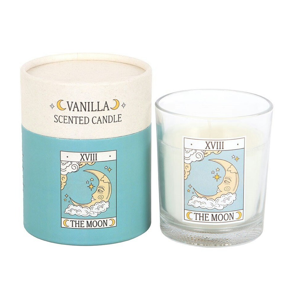 image 1 of The Moon Vintage Tarot Vanilla Candle White | One Size