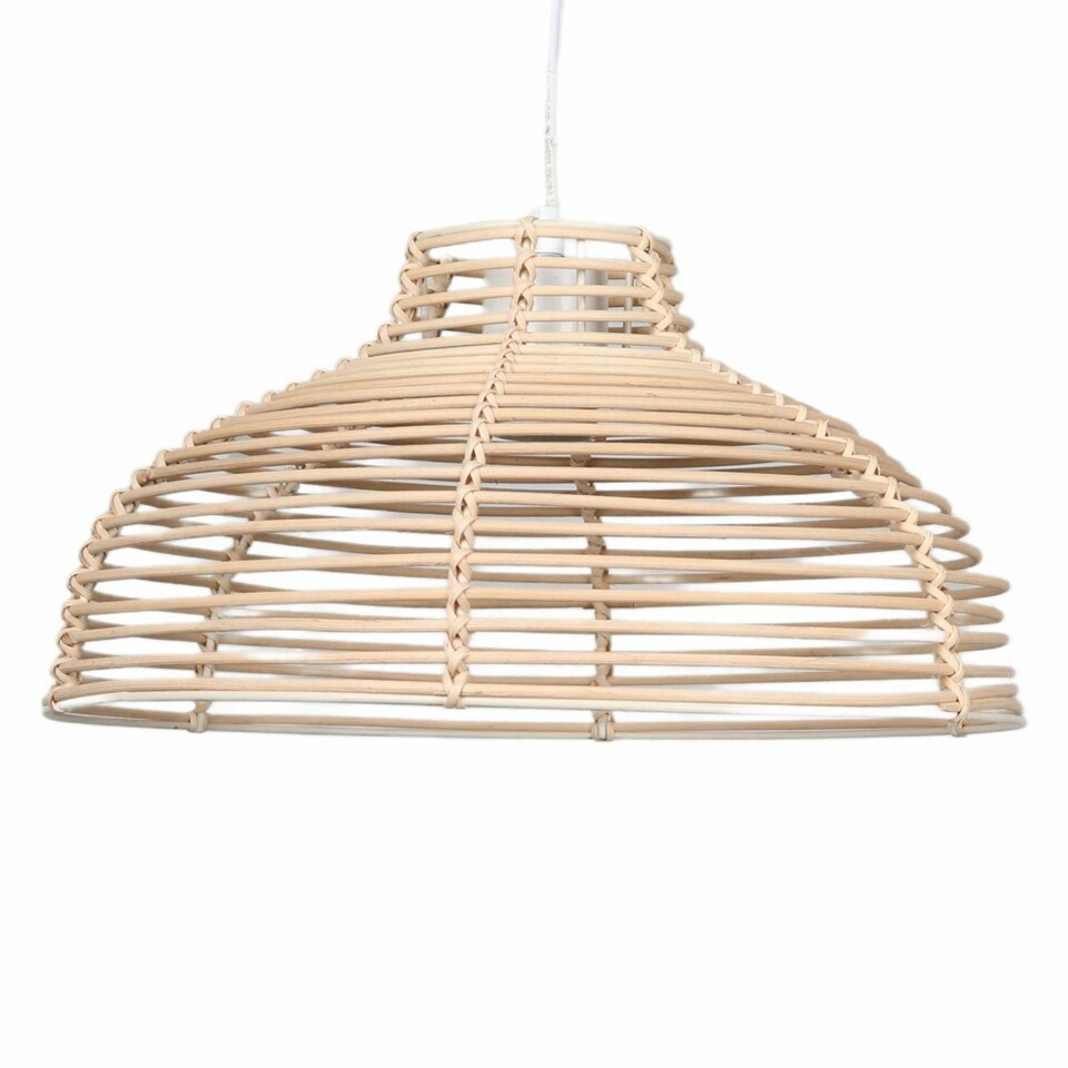 image 1 of First Choice Lighting Katrina Rattan Dome Pendant Lightshade Brown