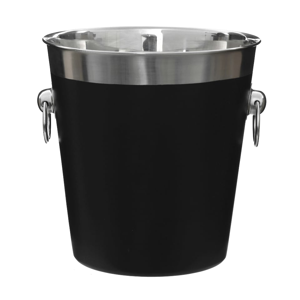 image 1 of Black Enamel Champagne Bucket