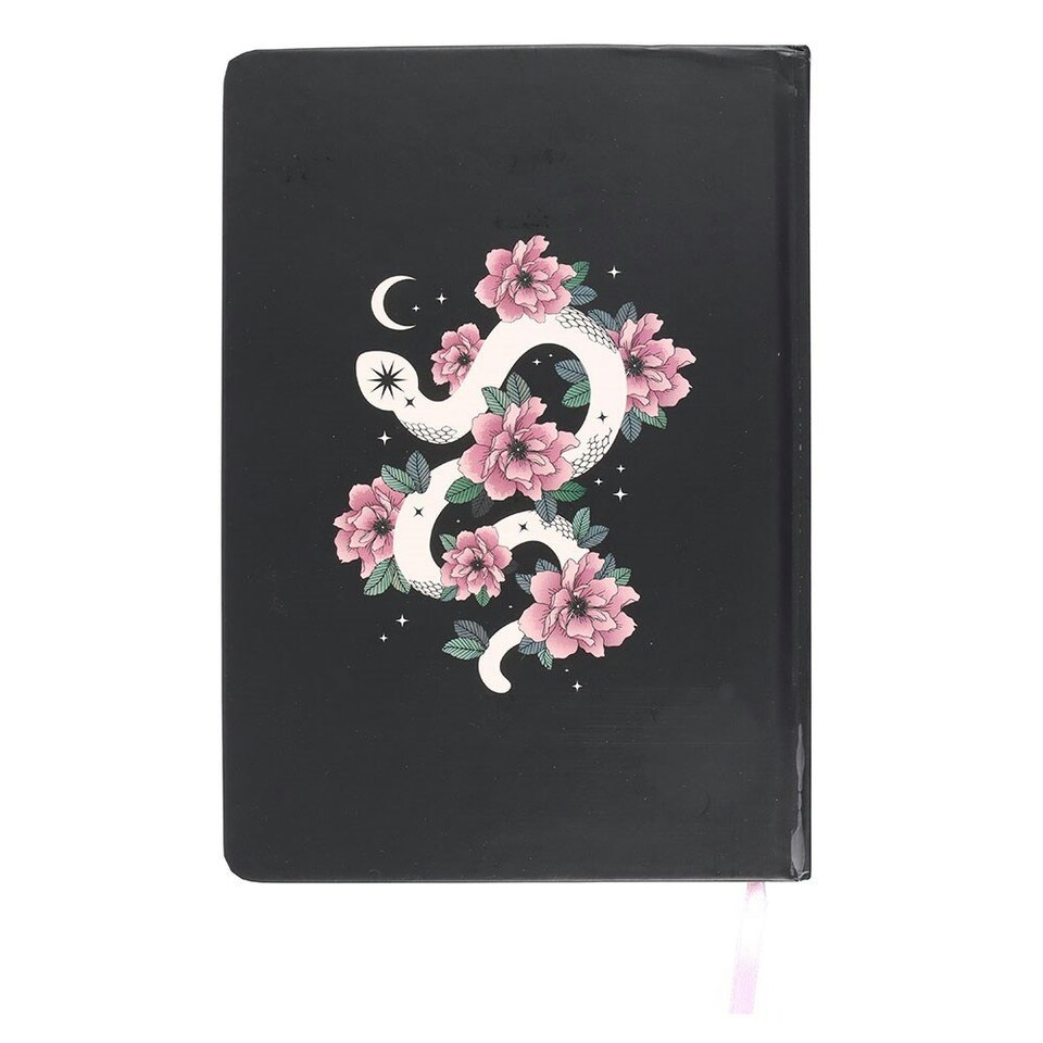 image 1 of Something Different Serpentine Floral Snake A5 Notebook - Black/Pink/White - One Size