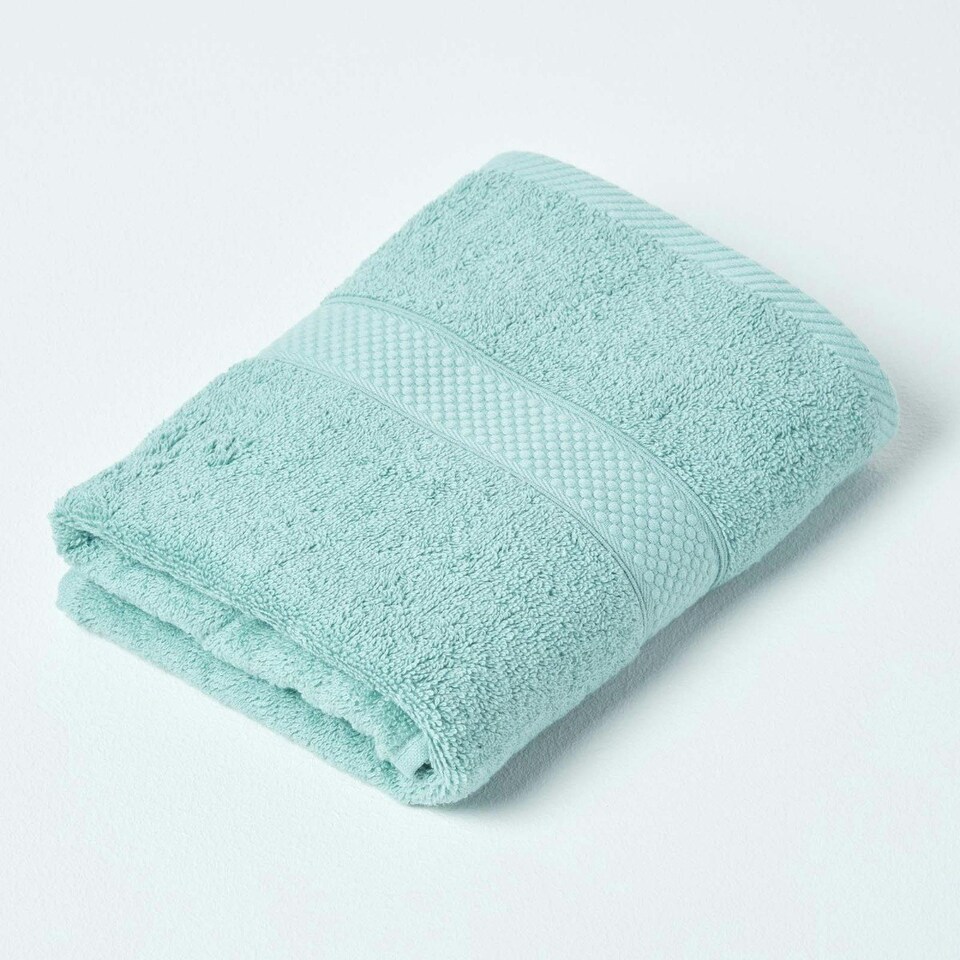 image 1 of Homescapes Turkish Cotton Hand Towel Set of 6 - Sea Green Green