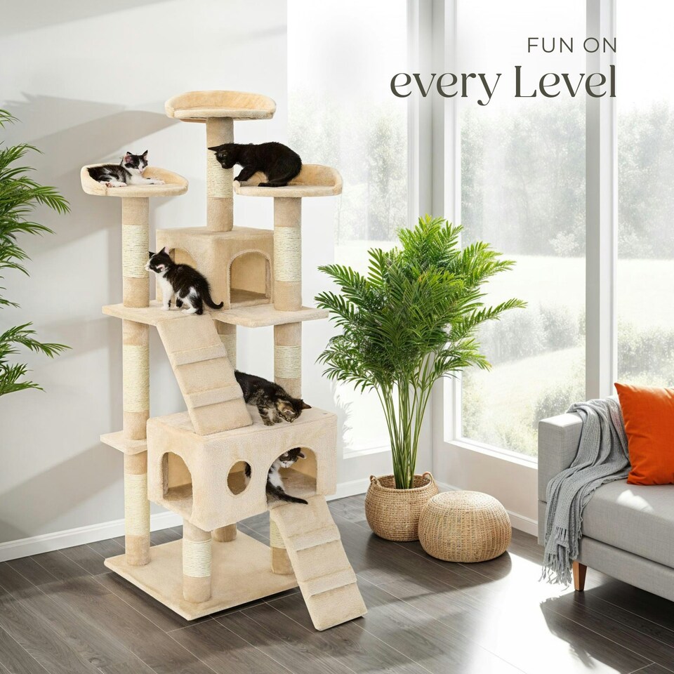 image 1 of Cat Tree Mogli - 170 cm, sisal cat scratching post - Beige