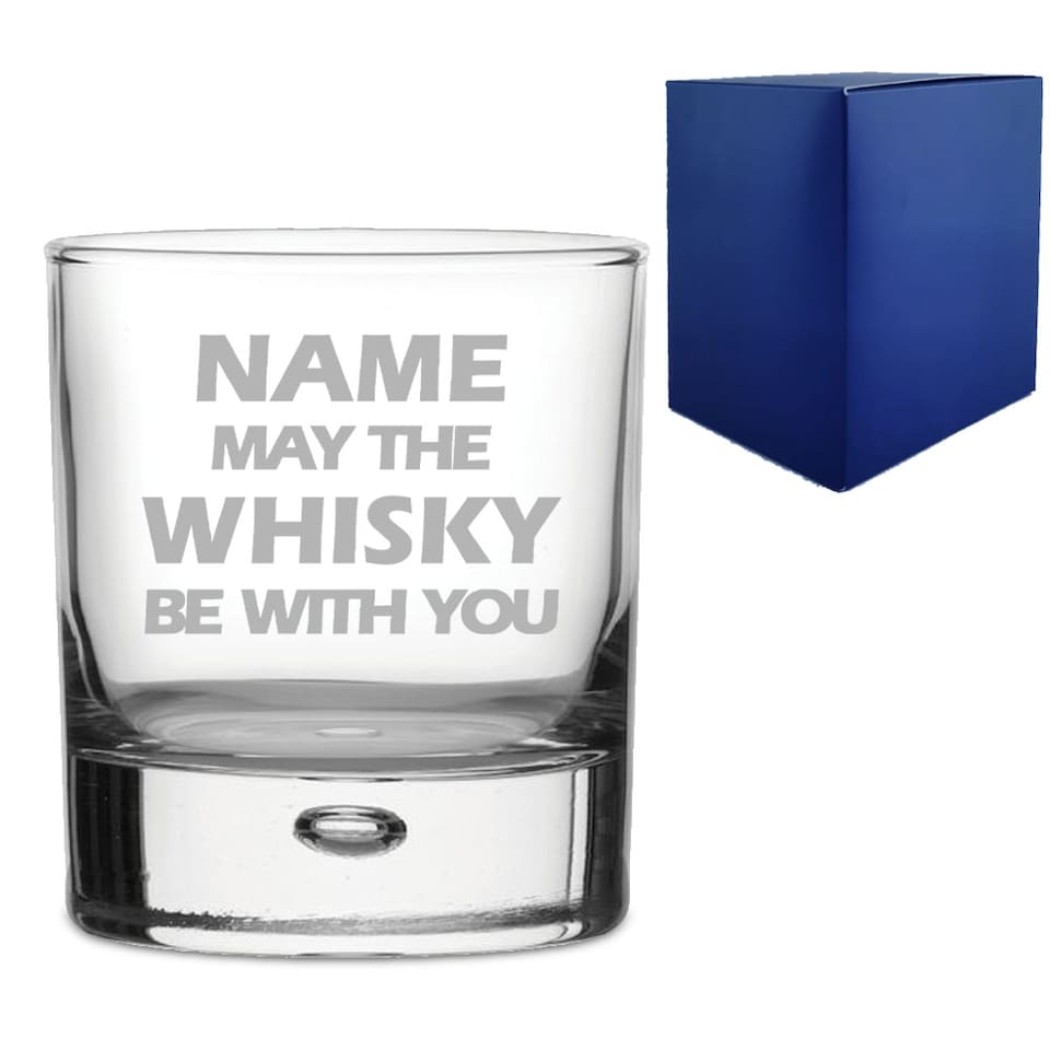 image 1 of Personalised may the Drink be with you Whisky Tumbler