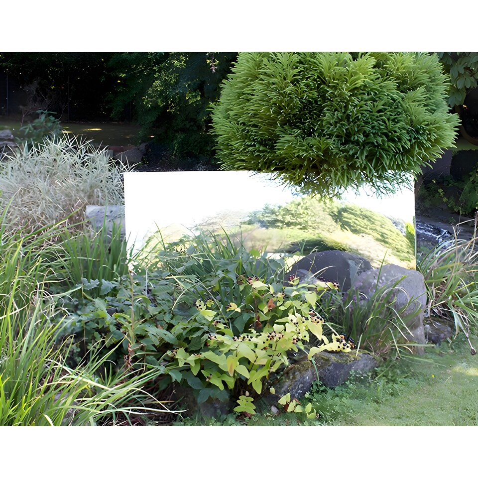 image 1 of Primrose Acrylic Non Shatter Outdoor Wall Mounted Rectangular Silver Garden Illusion Mirror 180cm x 120cm