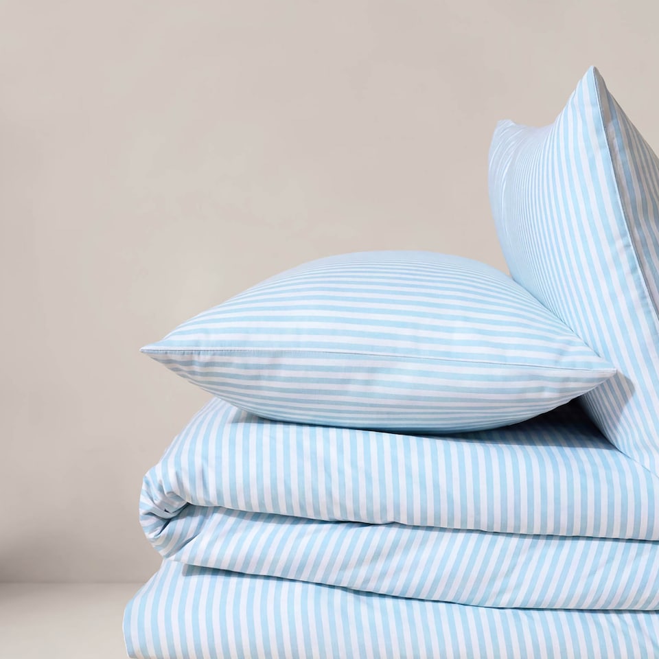 image 1 of Martex Studio Edition Blue Pinstripe Duvet Cover Set - King