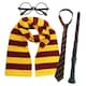 image 1 of Maroon & Gold Wizard Set - Scarf, Tie, Wand & Glasses Gold | One Size