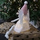 image 3 of 50cm Premier Christmas Lit Sitting Angel Decoration with Dangly Legs in Pink