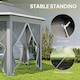 image 7 of Outsunny 3x4m Hexagon Gazebo w/ Mesh Curtains Outdoor Garden, Dark Grey