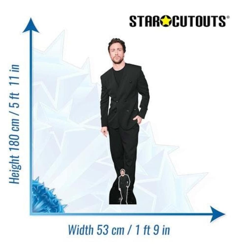 image 1 of Aaron Taylor-Johnson Black Suit Lifesize Cardboard Cutout 180cm