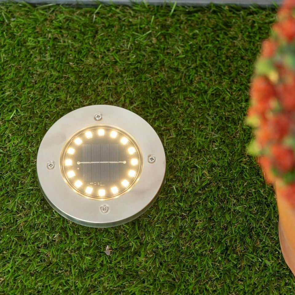 image 1 of ValueLights Set of 6 Warm White Outdoor Solar Decking Light