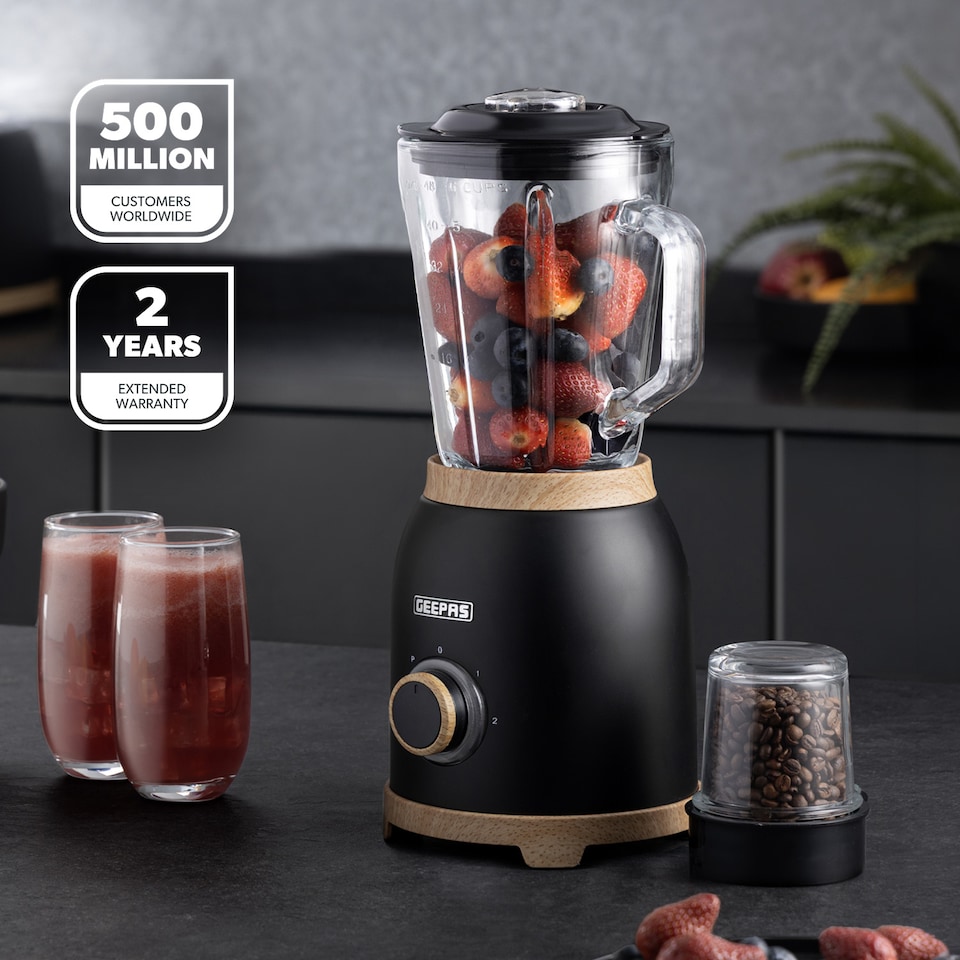 image 1 of GEEPAS NordiQ 1.5L 2-in-1 Food Jug Blender, 800W Black
