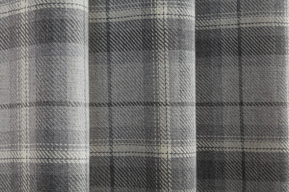 image 1 of Carnoustie Eyelet Blackout Curtains - Grey - 229cm x 229cm