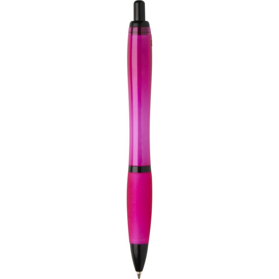 image 1 of Floso Nash Contrast Detail Plastic Ballpoint Pen | Pink | Magenta | One Size | 1