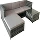 image 1 of Alivio 3 Seater Rattan Corner Sofa Set, 3 Piece PE Rattan Garden Furniture Set with Coffee Table Grey