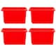image 1 of Wham Stack & Store 4 x 35L Plastic Storage Boxes | Red | 4