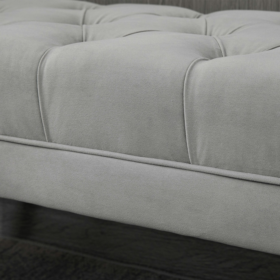 image 1 of HOMCOM Bed End Bench Button Tufted Upholstered Window Seat for Living Room Grey