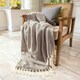 image 2 of Audley Chevron Herringbone Throw Blanket - Chocolate Brown, 125 x 150cm Brown | Chocolate