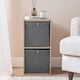 image 1 of OHS 2 Pack Folding Storage Cubes Soft Matte Velvet Collapsible Home Modern Storage Organiser Space Saving Square Ottoman Boxes Grey | Charcoal Grey