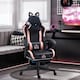 image 2 of HOMCOM Gaming Chair for Adults with Cat Ears, Faux Leather Reclining Computer Chair with Footrest, Lumbar Support and Headrest, Height Adjustable Swivel Seat, Black