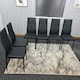 image 9 of Dining Chairs Set of 6 Black Leather Kitchen Chairs Black