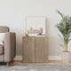 image 3 of Oak Tier 2-Door Wooden Cabinet | Multi | 1