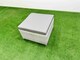 image 4 of Fimous Patio Outdoor Garden Furniture Sets with Black Glass Top Dining Table 3 Seater Sofa 2 Big Stool Light Grey