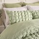 image 2 of OHS Gingham Filled Seersucker Duvet Cover Set with Pillowcase Bedding | Green | Sage | King