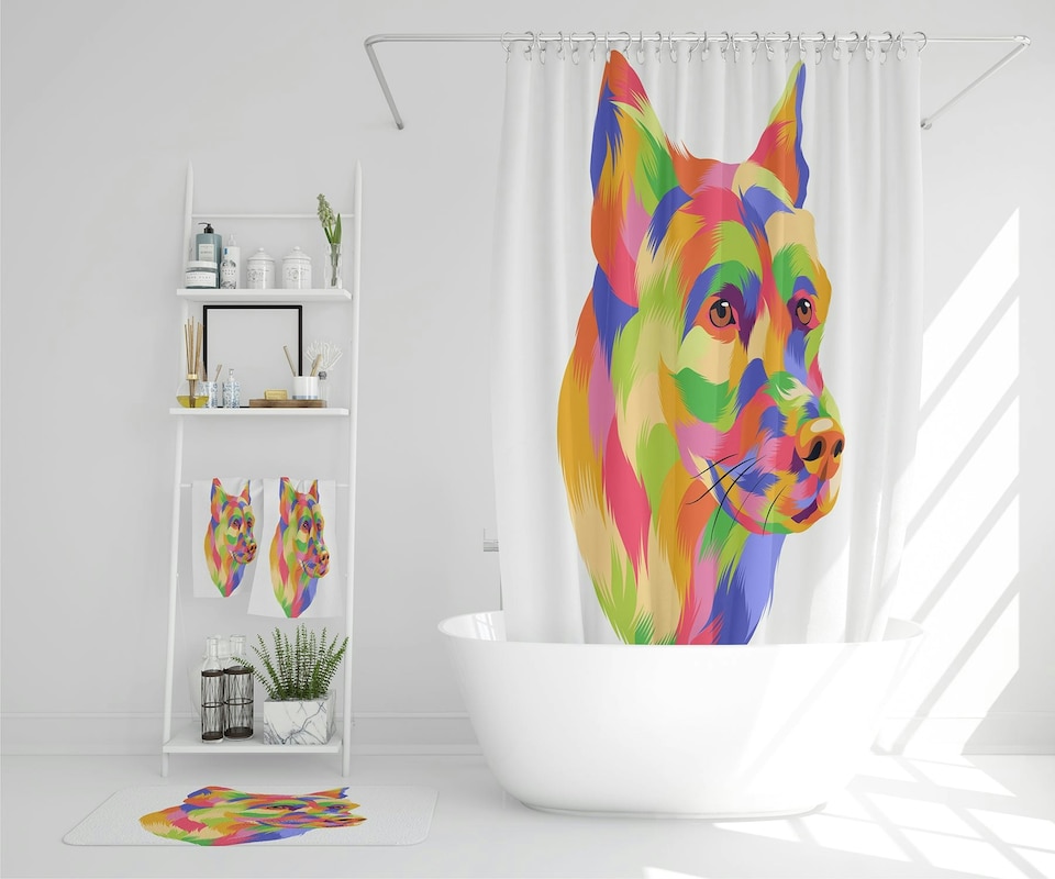 image 1 of Amazing Illustration Dog Pop Art (Bathroom Set)