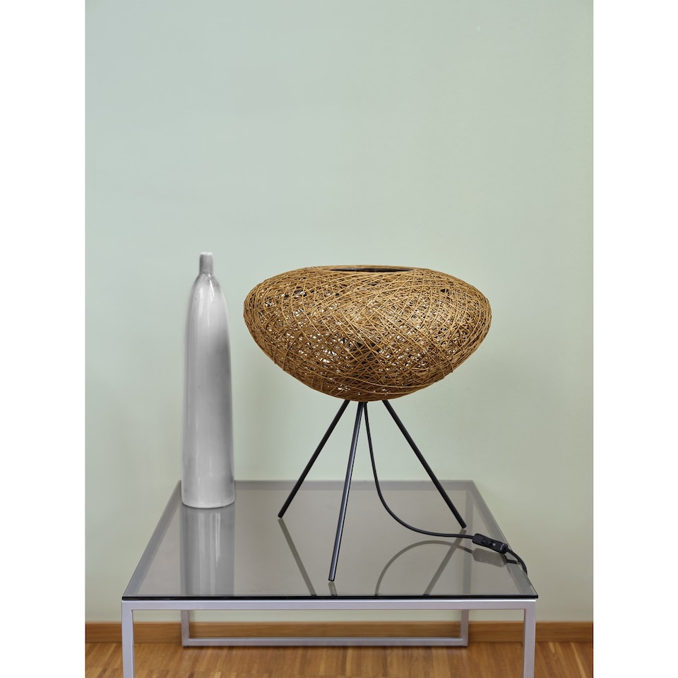 image 1 of Osram Decor Paper Drop Table Lamp E27 Beige Modern Scandi Bedside Light