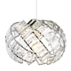 image 2 of Modern Chrome Pendant Lamp Shade with Curved Strips and Acrylic Prisms
