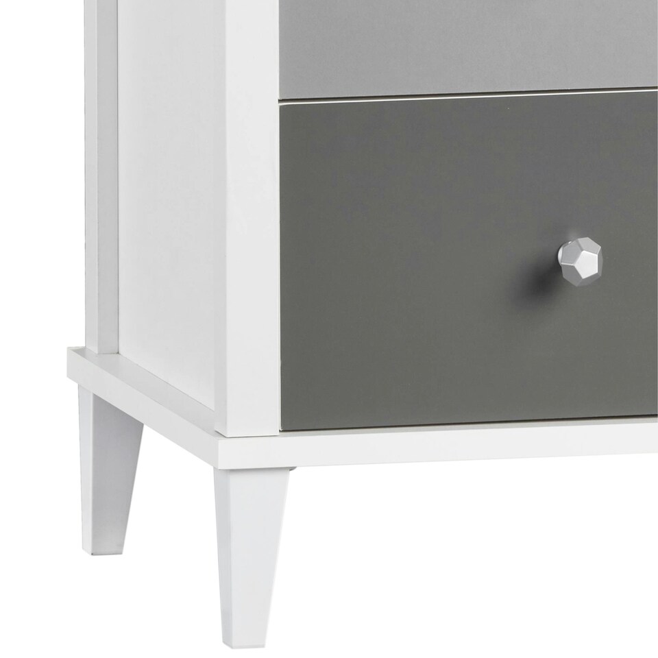 image 1 of Poppy Wardrobe with 2 Drawers 2 Doors White/Grey White | White/Grey