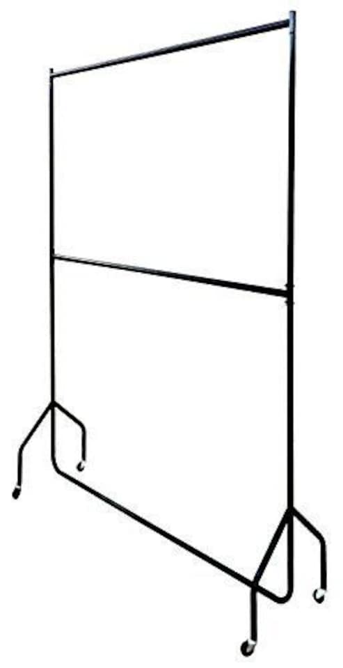 image 1 of House of Home Clothes Rail Two Tier Heavy Duty Garment Hanging Rack In Black 4ft long x 7ft | Black