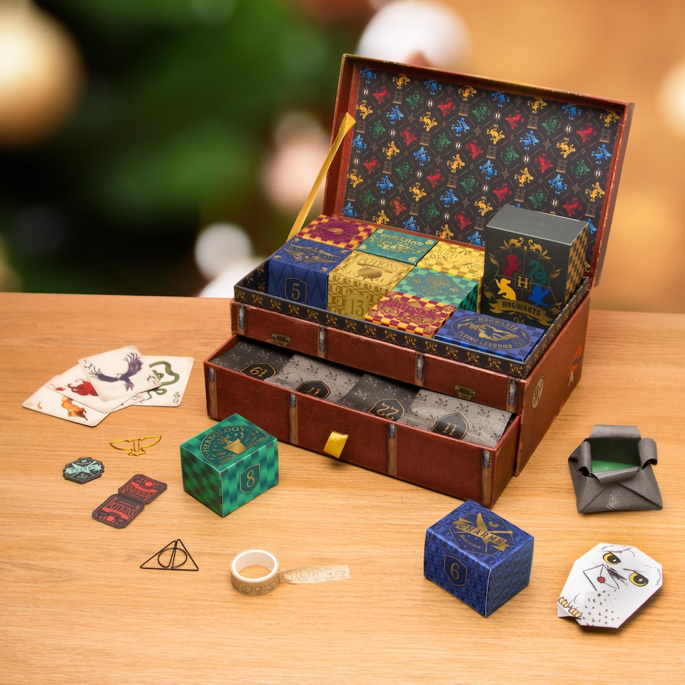 image 1 of Harry Potter Keepsake Christmas Box, 24 Day Countdown with Gifts & Stationery Surprises, Official Holiday Gift, Paladone