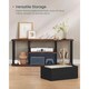 image 4 of TV Stand with Shelves, Entertainment Unit for Living Room and Bedroom, Tool-Free Assembly, Natural Walnut and Ink Black