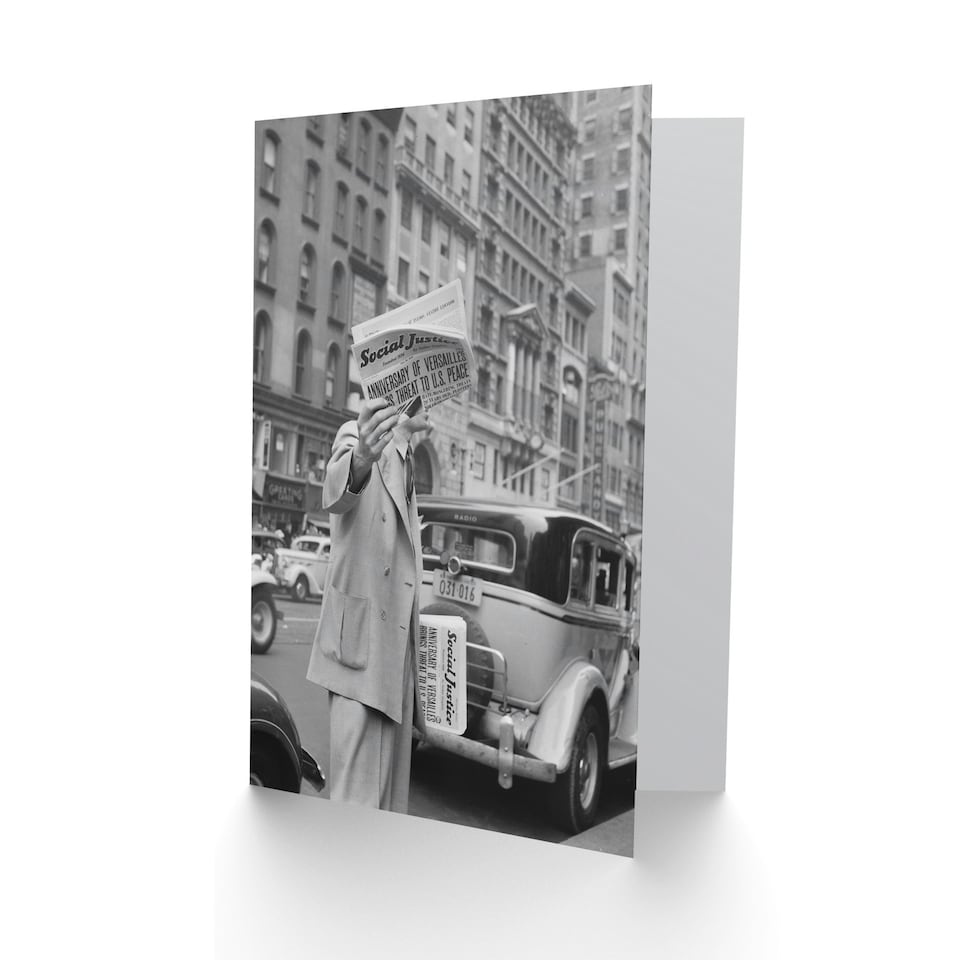 image 1 of Dorothea Lange Art Card Social Justice Newsboy Photograph