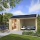 image 1 of EL Paso-Log Cabin, Wooden Garden Room, Timber Summerhouse, Home Office - L701 x W417.1 x H273.6 cm Brown