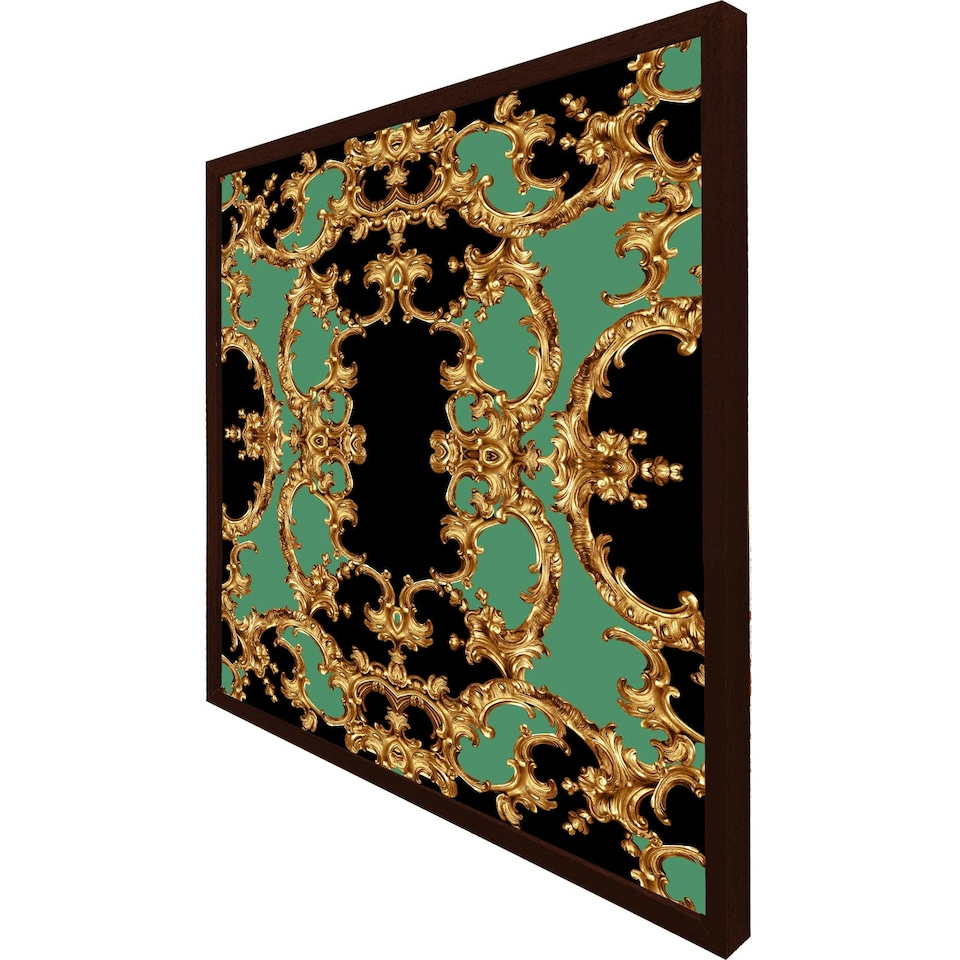 image 1 of Black & green baroque (Picutre Frame) Grey | M