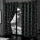 image 2 of Glow in the Dark Blackout Curtains in Navy Stars, 167cm x 183cm Blue | Blue