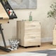 image 6 of HOMCOM Pedestal Office Mobile Filing Cabinet 2 Drawer Wooden Storage Oak