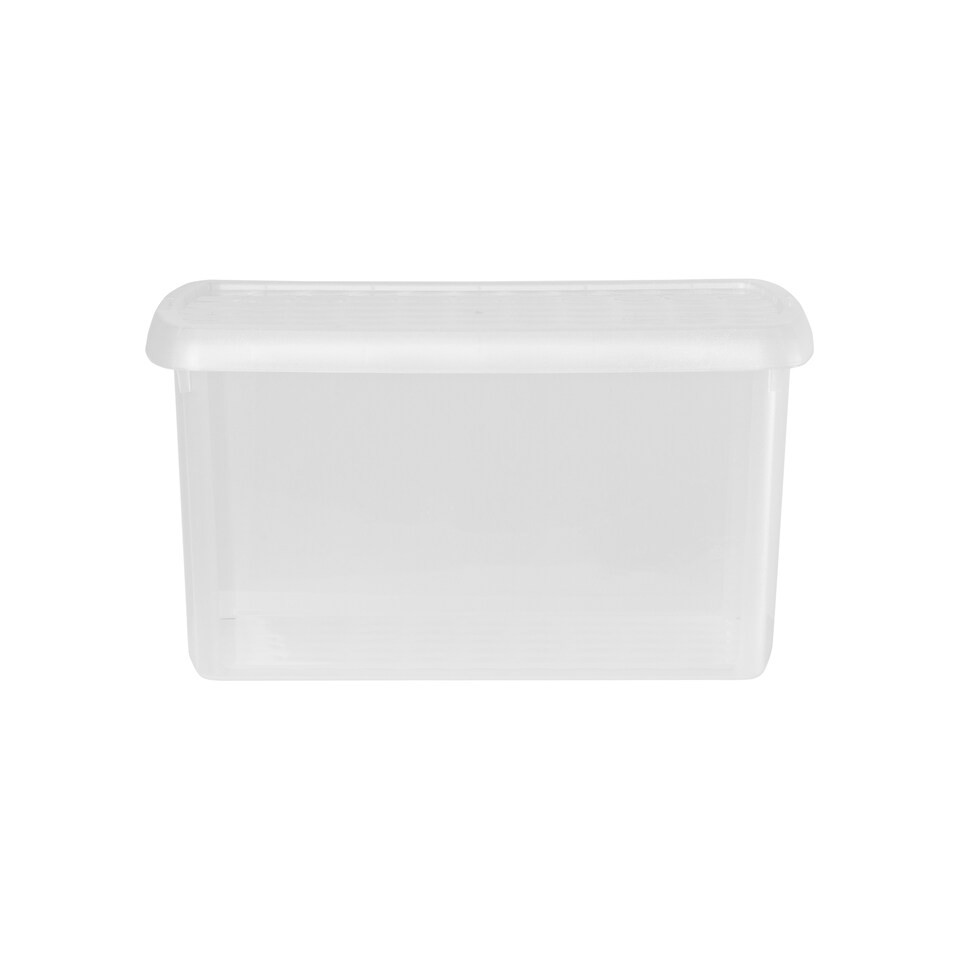 image 1 of Wham Clip 5x 14L Rectangular Plastic Storage Boxes with Clip Lock Lids. Ideal for Home, Office, Toys & More - Clear/Clear | Clear | 5