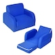 image 1 of HOMCOM 2 In 1 Kids Sofa Chair Bed Folding Couch Flannel Foam for 3-4 years Blue