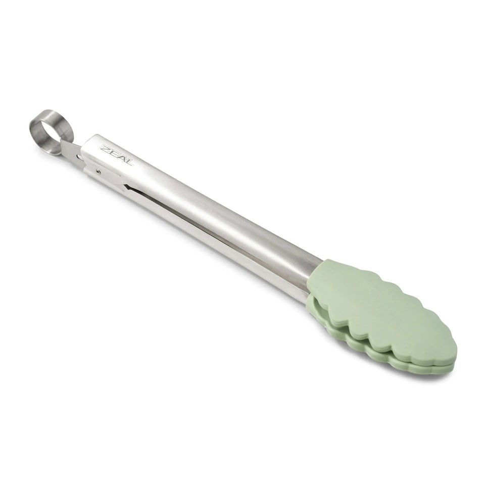 image 1 of Zeal Silicone Cooking Tongs, 25cm, Sage Green
