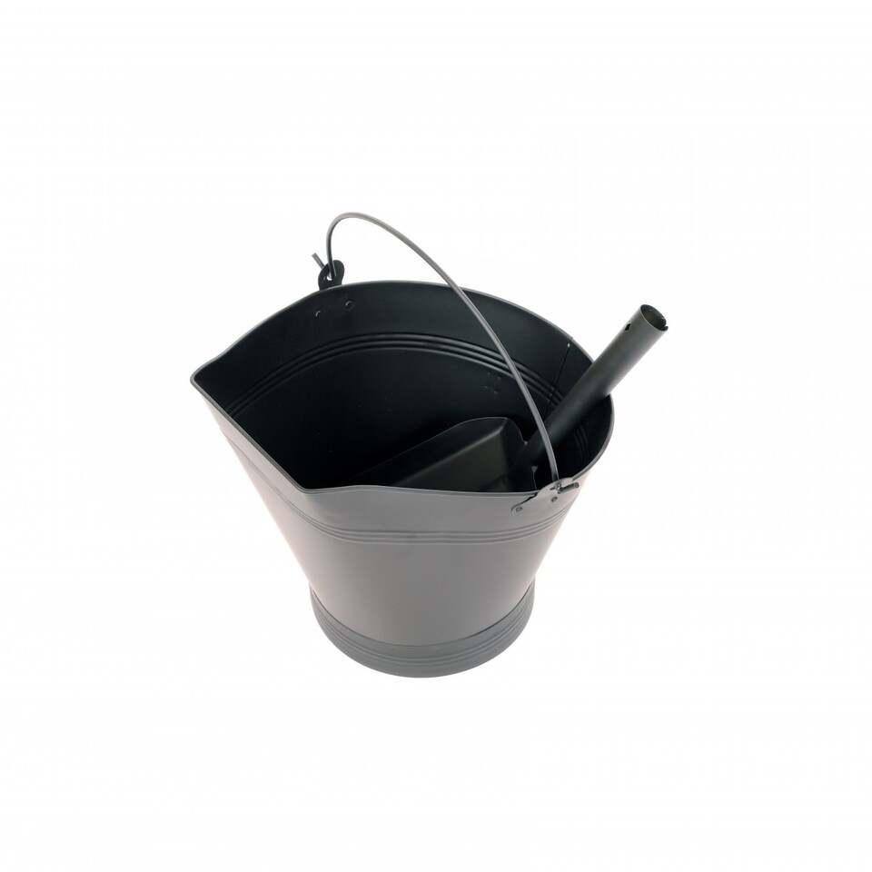 image 1 of Heavy Duty Steel Fireplace Coal Bucket Scuttle Hod with Shovel