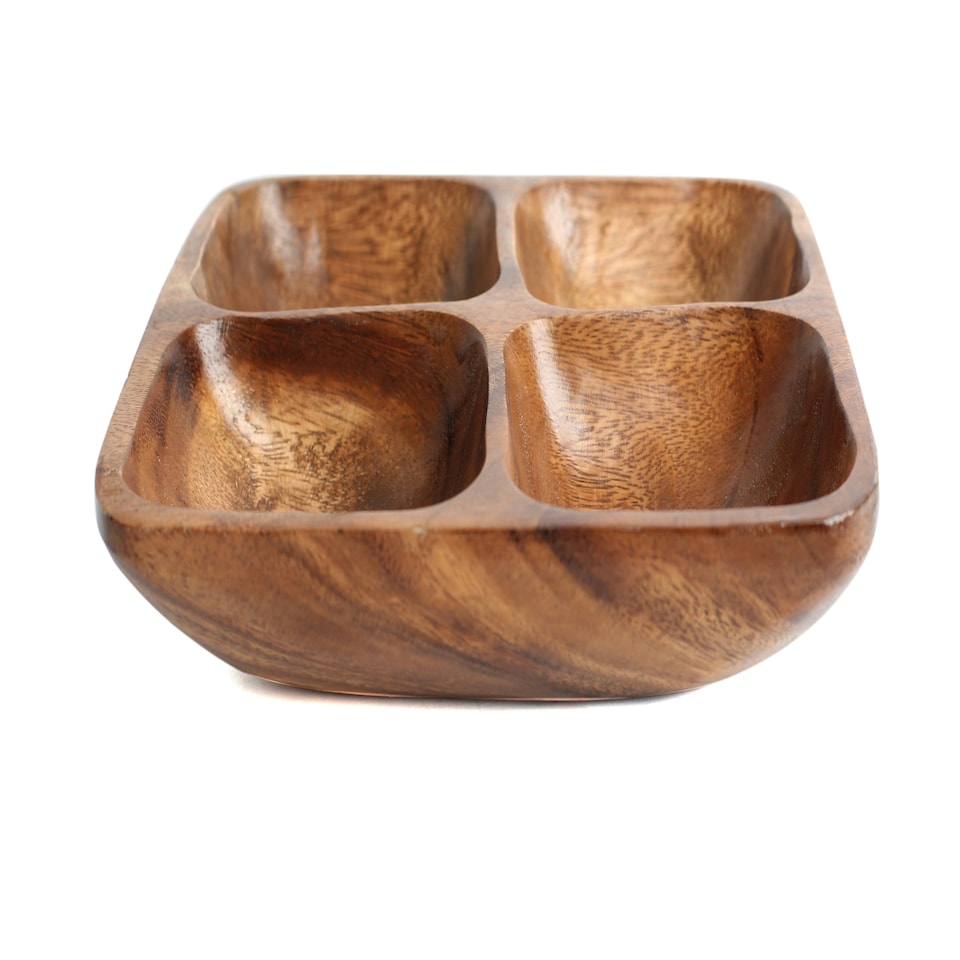 image 1 of Kora Acacia Four Section Serving Dish