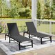 image 10 of Outsunny Folding Sun Lounger Set of 2, 5-Position Reclining Sun Bed Brown | Khaki