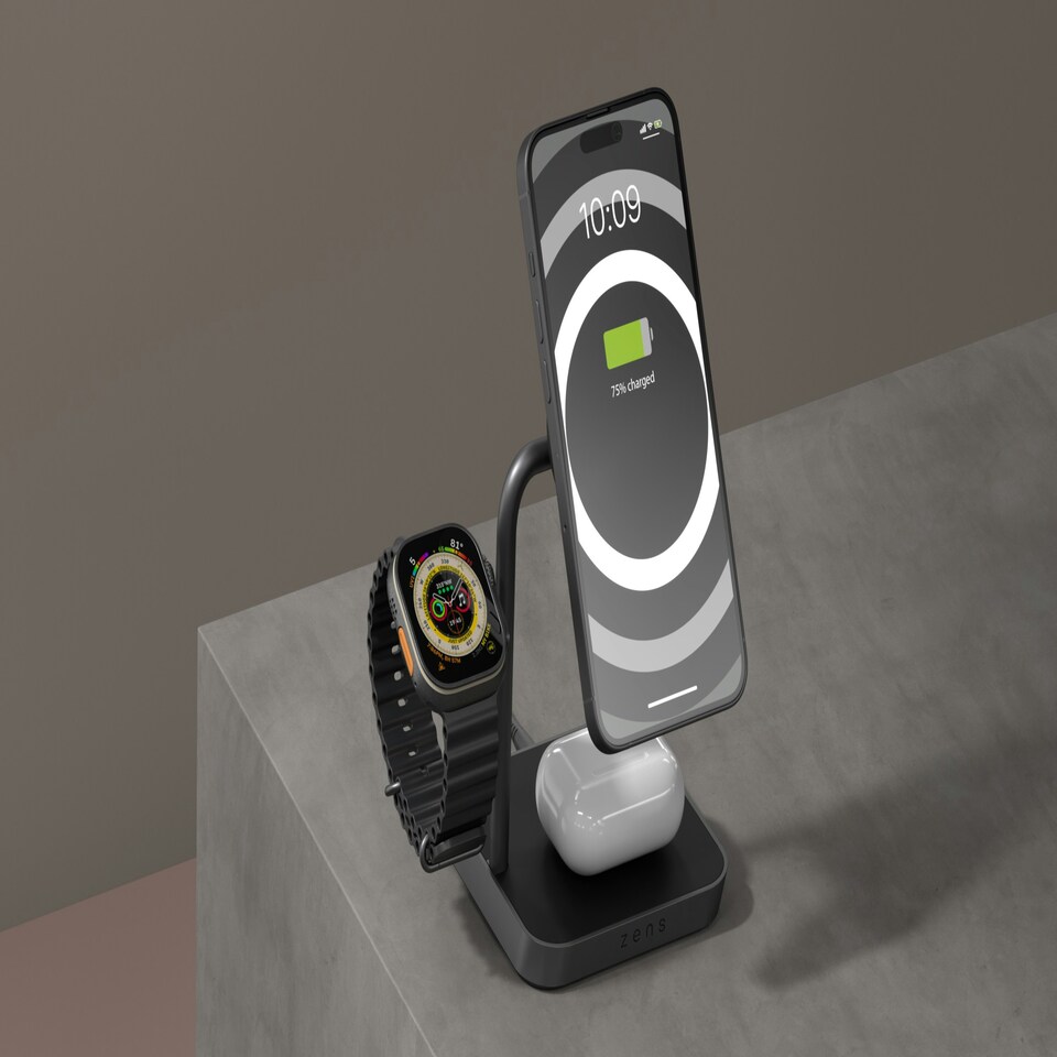 image 1 of Zens Office Wireless Charger 3 (incl. Wall Charger) - black