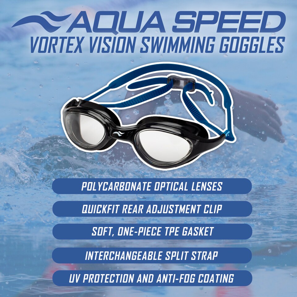 image 1 of Unisex Anti Fog UV Protection Clear Lens Swimming Goggles with Adjustable Fit | Black | Black | One Size | 1