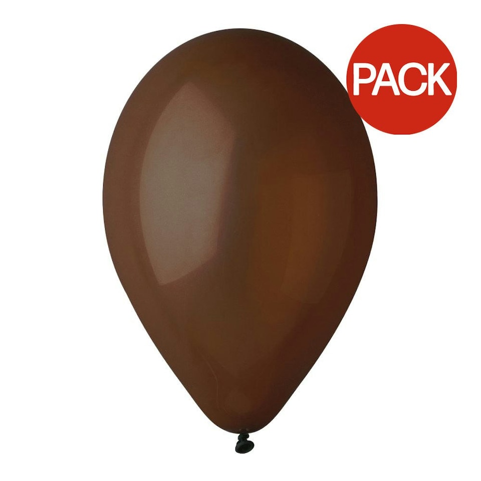 Globos Latex Balloons (Pack of 100) - Brown - One Size